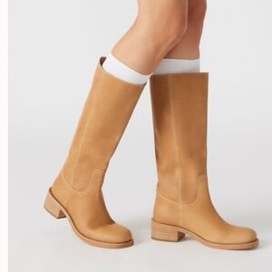 Steve Madden RIGGS BANANA LEATHER BOOTS square shoe fashion